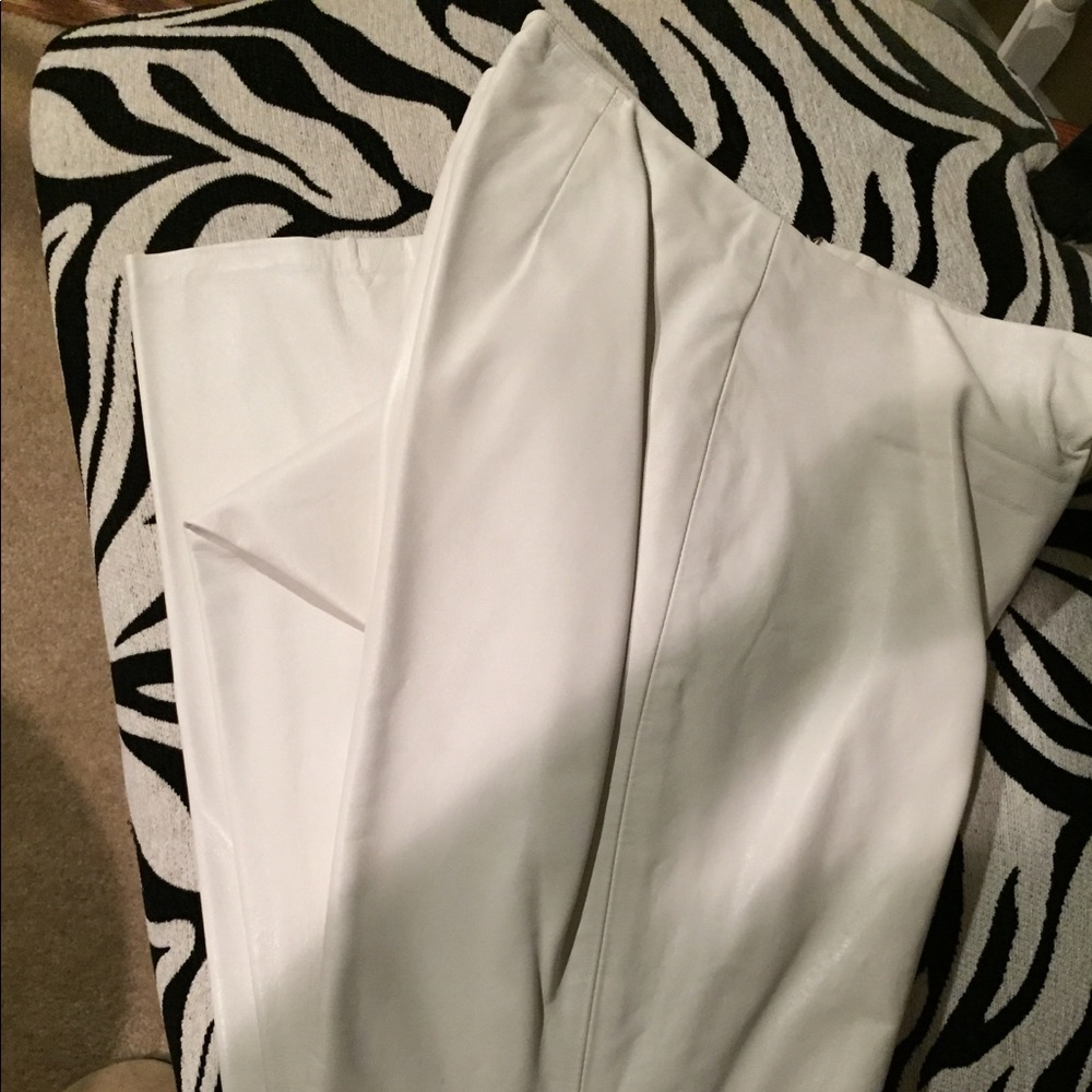 White leather pants
